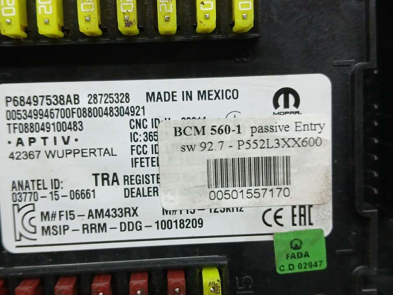 Recambio de caja reles / fusibles para jeep compass ii busines 4x2 referencia OEM IAM 501557170 28725328 