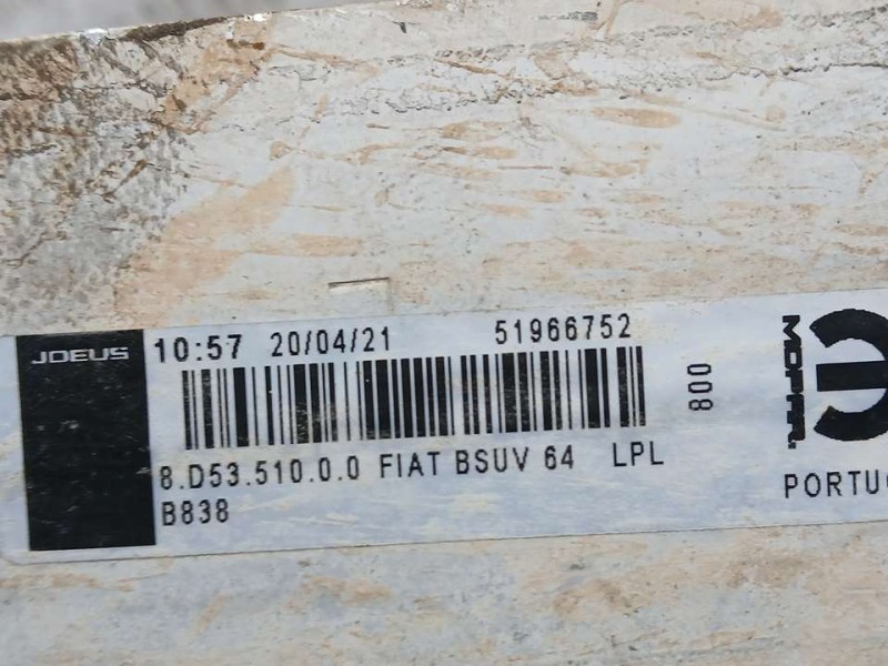 Recambio de intercooler para jeep compass ii busines 4x2 referencia OEM IAM 51966752 8D5351000 JDEUS