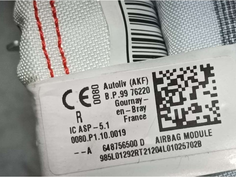 Recambio de airbag cortina delantero derecho para dacia sandero confort referencia OEM IAM 648756500D  AUTOLIV