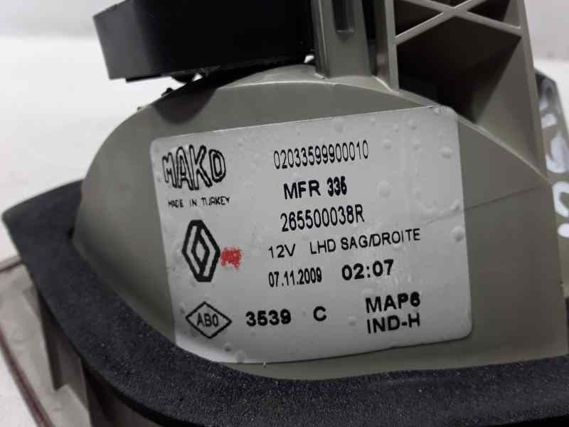 Recambio de piloto trasero derecho para renault fluence dynamique referencia OEM IAM 265500038R  INTERIOR