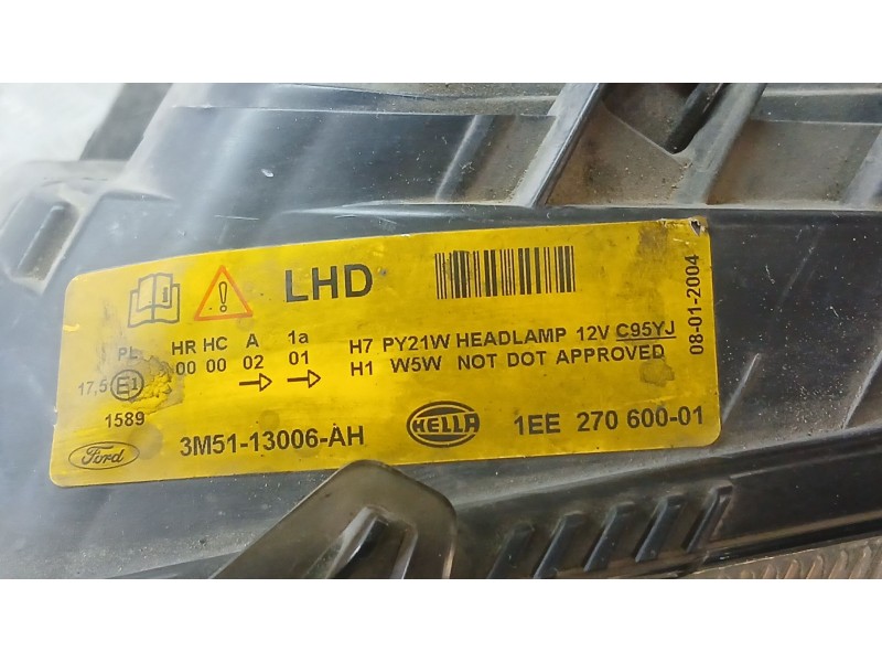 Recambio de faro izquierdo para ford focus c-max (dm2) 1.6 tdci referencia OEM IAM 3M5113006AH  