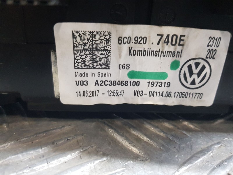 Recambio de cuadro instrumentos para volkswagen polo v (6r1, 6c1) 1.2 tsi 16v referencia OEM IAM 6C0920740E  