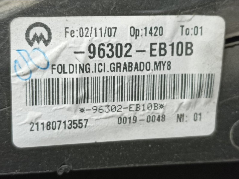 Recambio de retrovisor izquierdo para nissan pathfinder (r51) 2.5 dci xe referencia OEM IAM 96302EB10B  ELECTRICO 3 CABLES