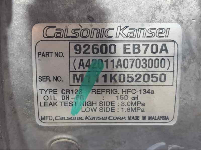 Recambio de compresor aire acondicionado para nissan navara pick-up (d40m) double cab xe 4x4 referencia OEM IAM 92600EB70A  