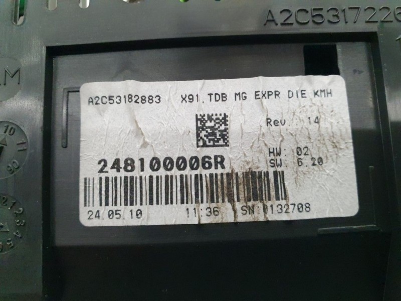 Recambio de cuadro instrumentos para renault laguna grandtour iii dynamique referencia OEM IAM 248100006R A2C53182883 