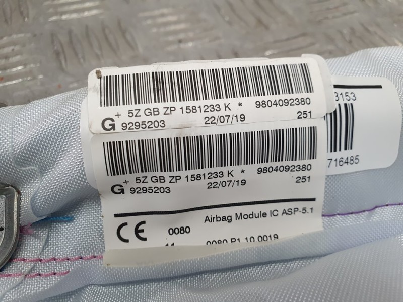 Recambio de airbag cortina delantero izquierdo para peugeot 2008 (--.2013) 1.5 blue hdi referencia OEM IAM 9804092380 9295203 