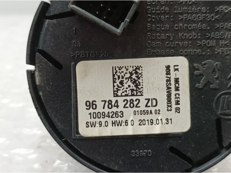 Recambio de mando multifuncion para peugeot 2008 (--.2013) 1.5 blue hdi referencia OEM IAM 96784282ZD 10094263 CONTROL TRACCION
