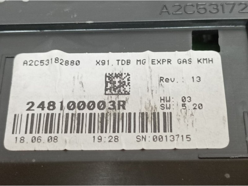 Recambio de cuadro instrumentos para renault laguna iii expression referencia OEM IAM 248100003R A2C53182880 