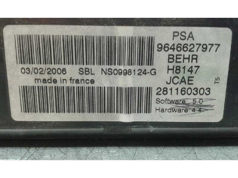Recambio de mando climatizador para peugeot 307 (s1) xr clim plus referencia OEM IAM 281160303 1000001487458 9646627977