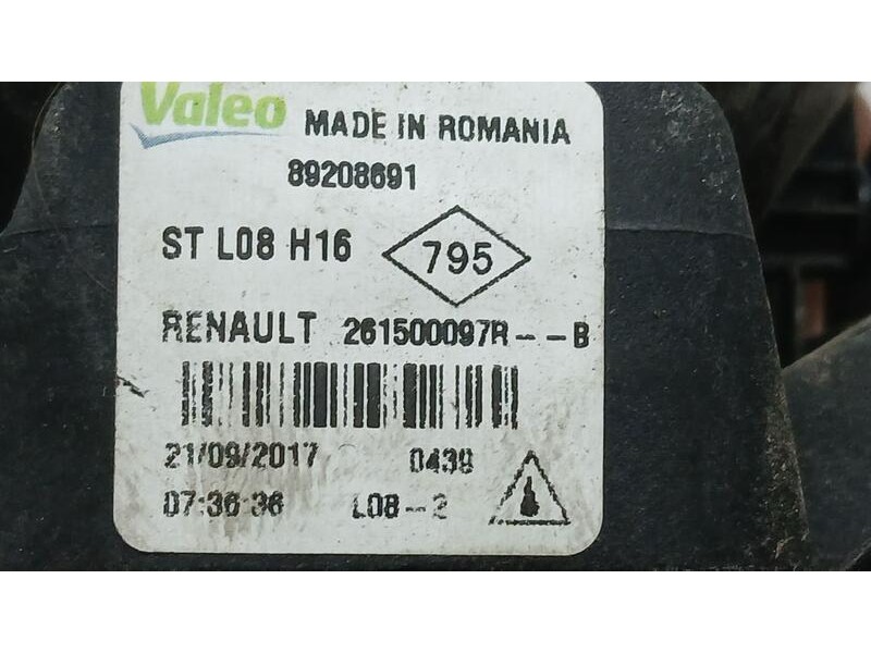Recambio de faro antiniebla derecho para renault megane iv berlina 5p business referencia OEM IAM 261500097R VALEO 89208691