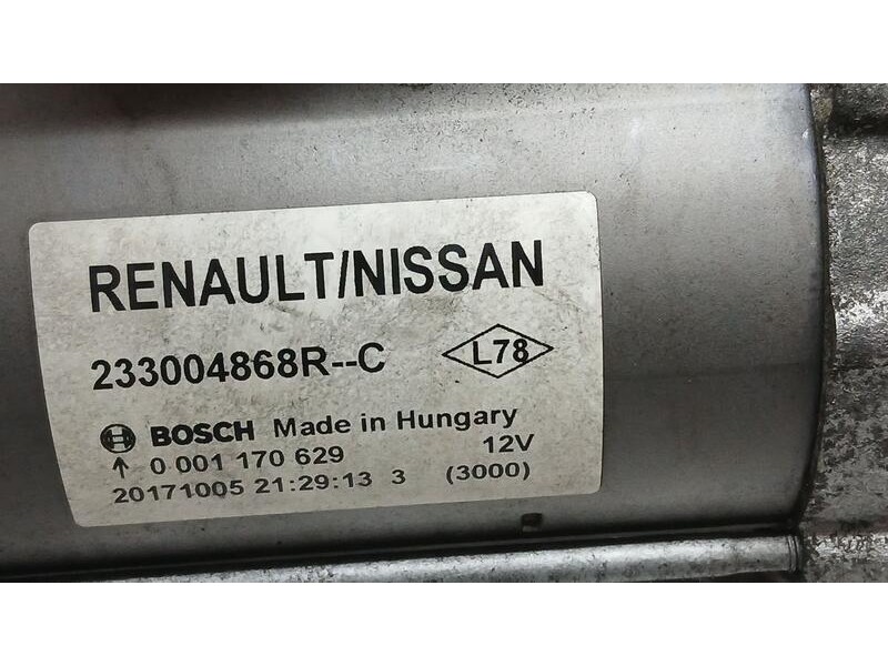 Recambio de motor arranque para renault megane iv berlina 5p business referencia OEM IAM 233004868R BOSCH 0001170629