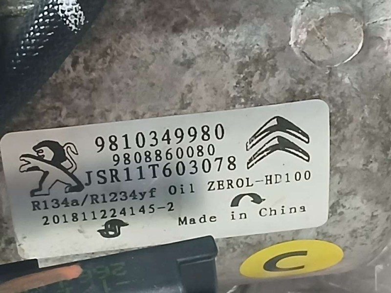 Recambio de compresor aire acondicionado para citroën berlingo furgón contrlol m referencia OEM IAM 9810349980 JSR11T603078 