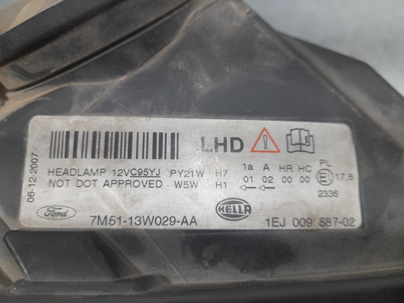 Recambio de faro derecho para ford c-max (dm2) 1.6 referencia OEM IAM 7M5113W029AA 1EJ00958702 HELLA