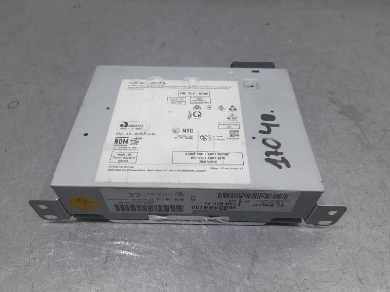 Recambio de sistema audio / radio para peugeot 2008 ii (ud_, us_, uy_, uj_, ur_, uc_) 1.5 bluehdi 100 referencia OEM IAM 9833499