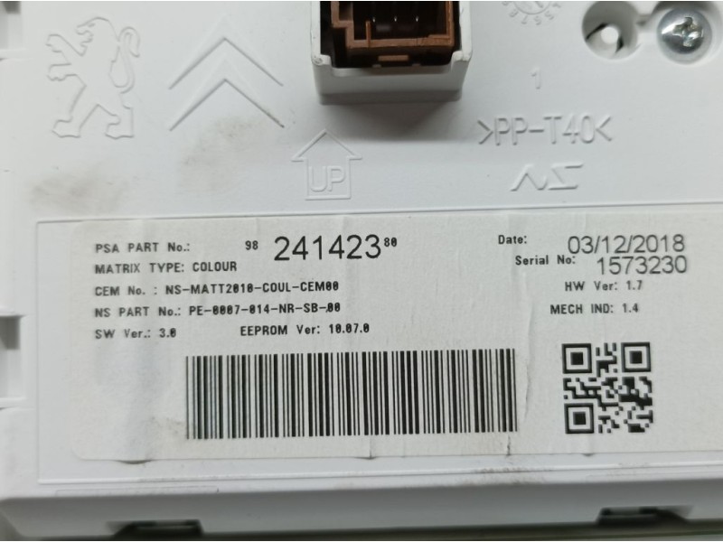 Recambio de cuadro instrumentos para peugeot 2008 (--.2013) 1.5 blue hdi referencia OEM IAM 9824142380 PE0007014NR 