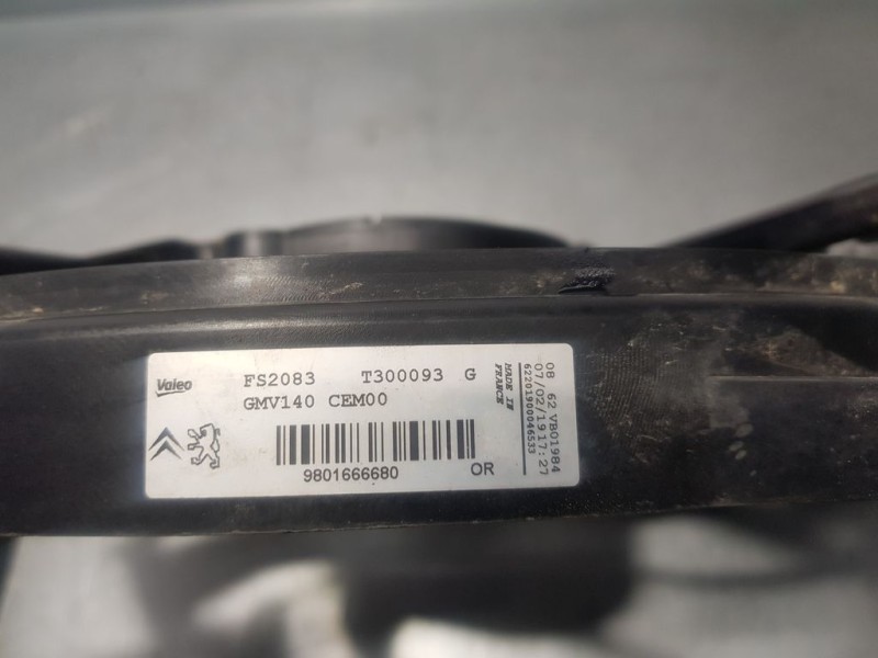 Recambio de electroventilador para peugeot 2008 (--.2013) 1.5 blue hdi referencia OEM IAM 9801666680 FS2083T300093G VALEO