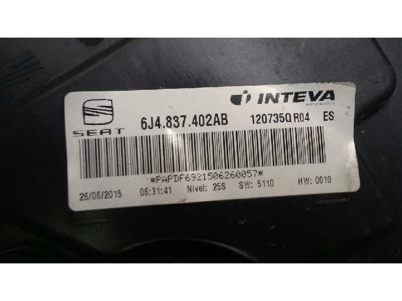 Recambio de elevalunas delantero derecho para seat ibiza (6p1) style referencia OEM IAM 6J4837402AB 14 PINS ELECTRICO