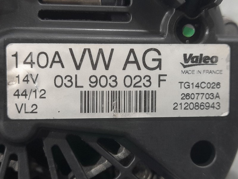 Recambio de alternador para seat toledo iv (kg3) 1.6 tdi referencia OEM IAM 03L903023F 2607703A VALEO