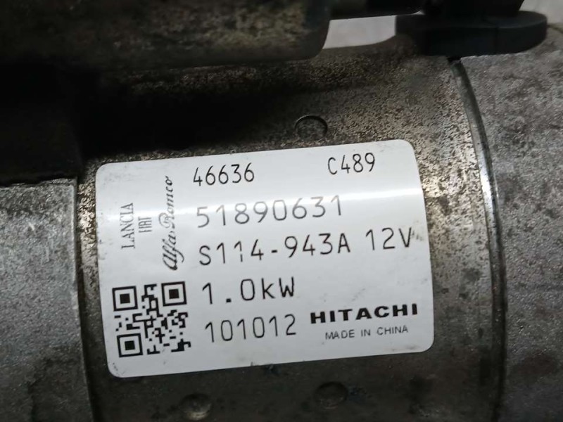 Recambio de motor arranque para fiat nuova 500 (150) pop referencia OEM IAM 51890631 S114943A HITACKI