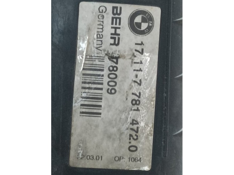 Recambio de radiador agua para bmw serie 5 berlina (e39) 520d referencia OEM IAM 77879089 77435 BEHR