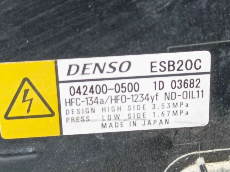 Recambio de compresor aire acondicionado para toyota c-hr hybrid advance referencia OEM IAM 0424000500 ESB20C DENSO