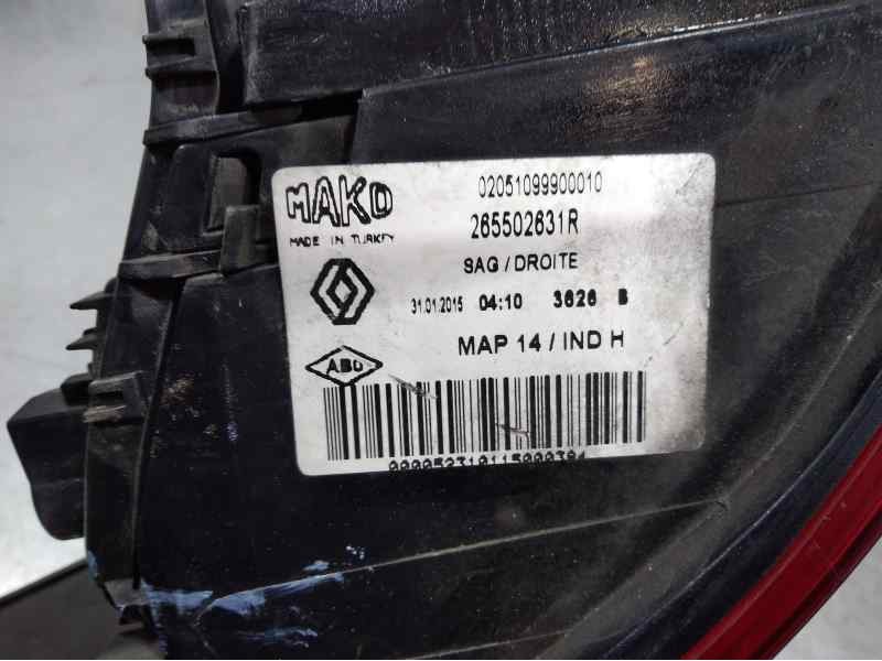 Recambio de piloto trasero derecho para renault clio iv business referencia OEM IAM 26550631R  INTERIOR