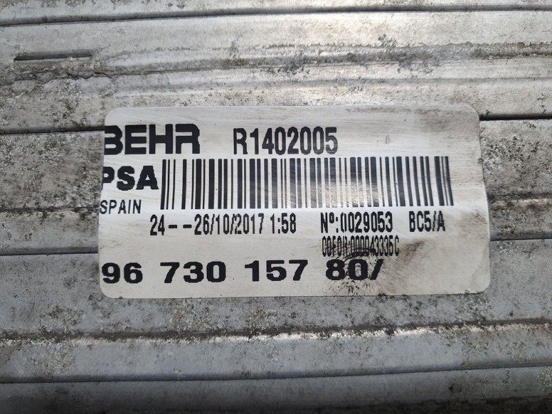 Recambio de intercooler para ds 5 basis referencia OEM IAM 9673015780 R1402005 BEHR