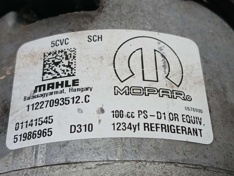 Recambio de compresor aire acondicionado para fiat tipo ii (357) berlina easy referencia OEM IAM 51986965 11227093512C MAHLE MOP