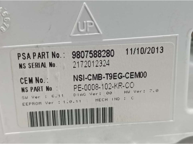 Recambio de cuadro instrumentos para peugeot 308 active referencia OEM IAM 9807588280 2172012324 