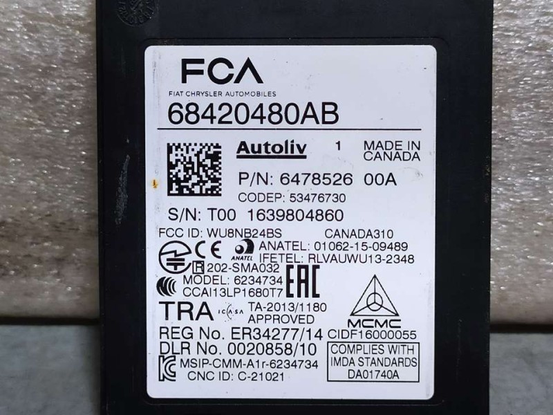 Recambio de modulo electronico para jeep compass ii limited 4x2 referencia OEM IAM 68420480AB 6478526 