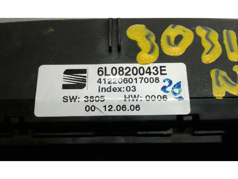 Recambio de mando climatizador para seat ibiza (6l1) 1.9 tdi referencia OEM IAM 412206017008 1000001537283 6L0820043