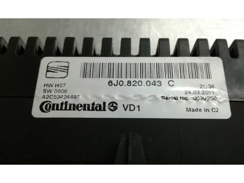 Recambio de mando climatizador para seat ibiza (6j5) referencia OEM IAM A2C53424497 6J0820043C CONTINENTAL