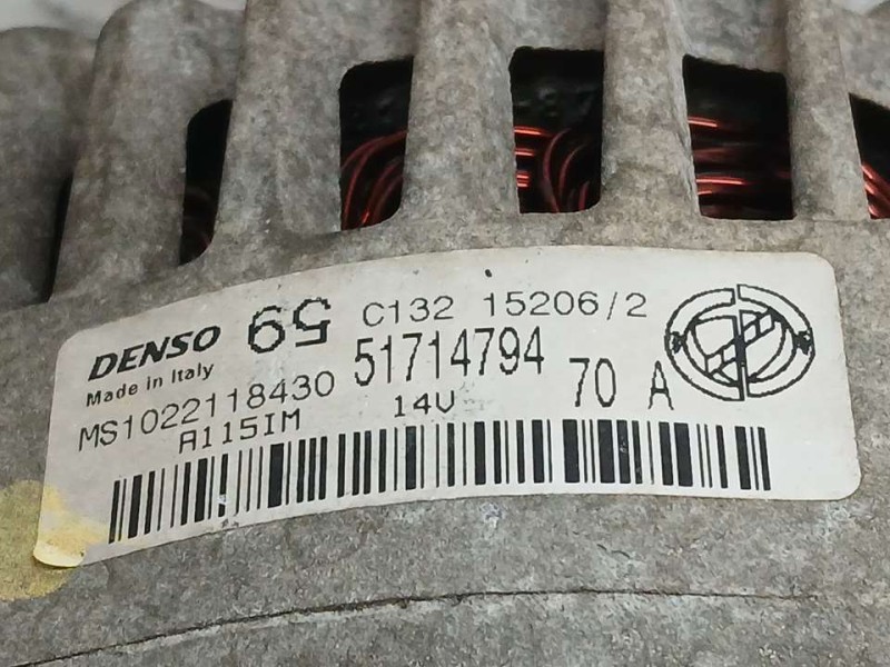 Recambio de alternador para fiat grande punto (199) 1.4 8v active referencia OEM IAM 51714794 1022118430 DENSO
