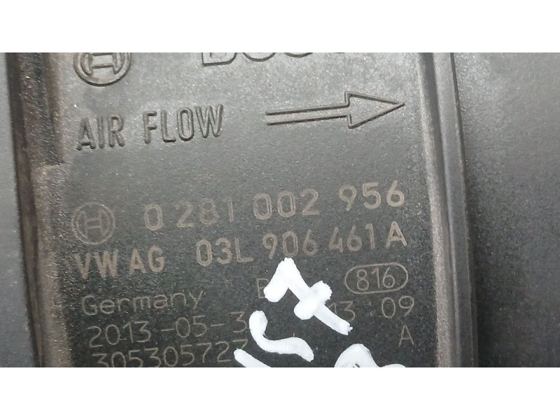 Recambio de caudalimetro para volkswagen passat b7 (362) 2.0 tdi referencia OEM IAM 03L906461A BOSCH 0281002956