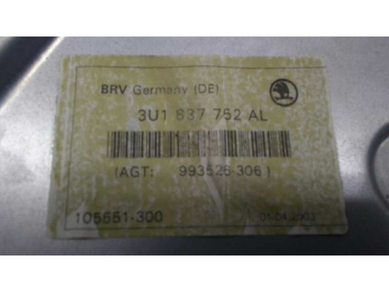 Recambio de elevalunas delantero derecho para skoda superb (3u4) classic referencia OEM IAM 3U1837752AL  ELECTRICO