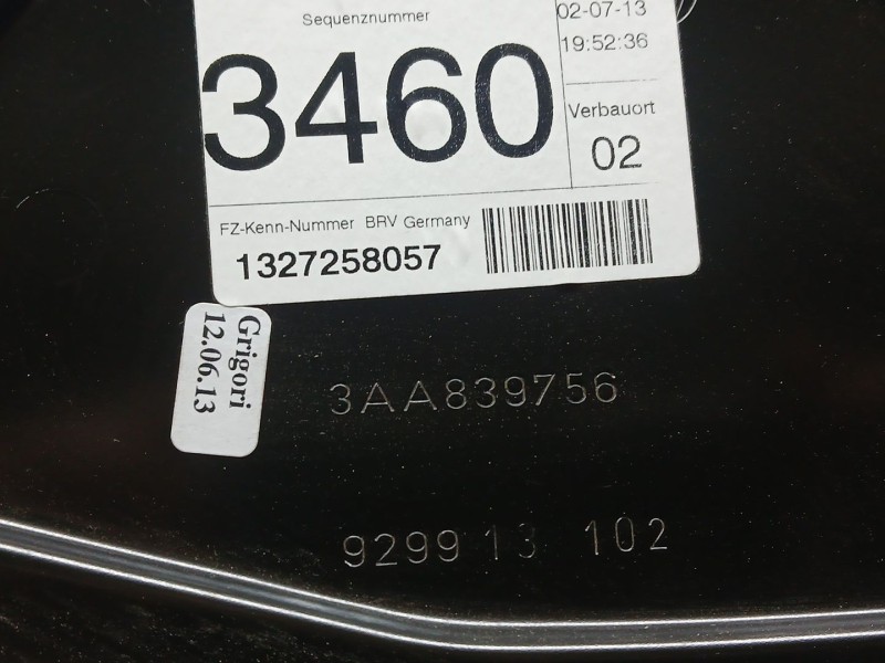 Recambio de elevalunas trasero derecho para volkswagen passat b7 (362) 2.0 tdi referencia OEM IAM 4AA839756  