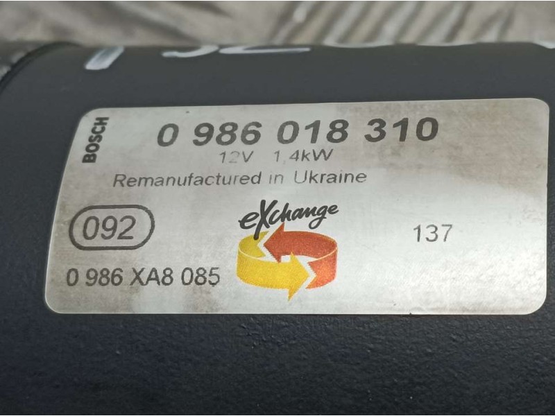 Recambio de motor arranque para peugeot 206 berlina x-line referencia OEM IAM 0986018310  BOSCH