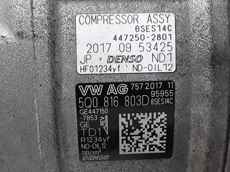 Recambio de compresor aire acondicionado para volkswagen polo advance referencia OEM IAM 5Q0816803D 20170953425 CLAVIJA ROTA