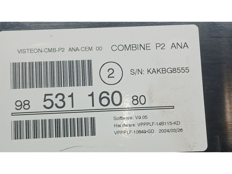 Recambio de cuadro instrumentos para peugeot 208 ii (ub_, up_, uw_, uj_) 1.2 puretech 100 referencia OEM IAM 9853116080  