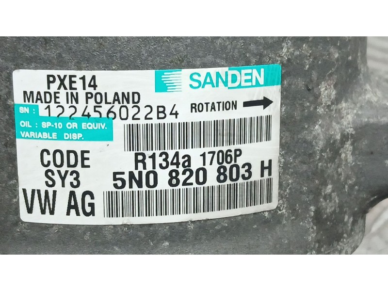 Recambio de compresor aire acondicionado para audi q3 (8ub, 8ug) 2.0 tdi quattro referencia OEM IAM 5N0820803H SANDEN PXE14