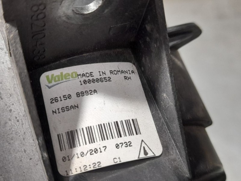 Recambio de faro antiniebla derecho para nissan juke (f15) acenta referencia OEM IAM 261508992A 10000652 VALEO