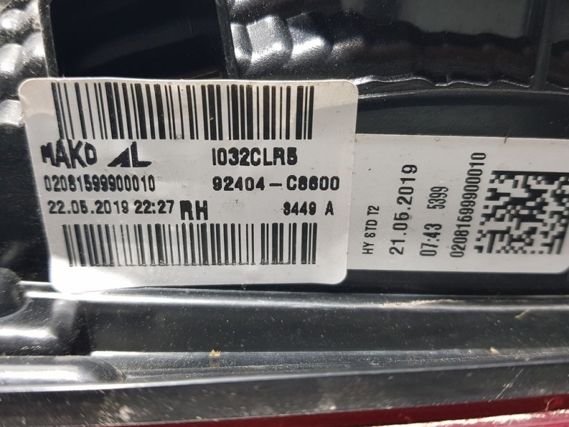 Recambio de piloto trasero derecho para hyundai i20 active klass active bluedrive referencia OEM IAM 92404C8600  INTERIOR ROZADO