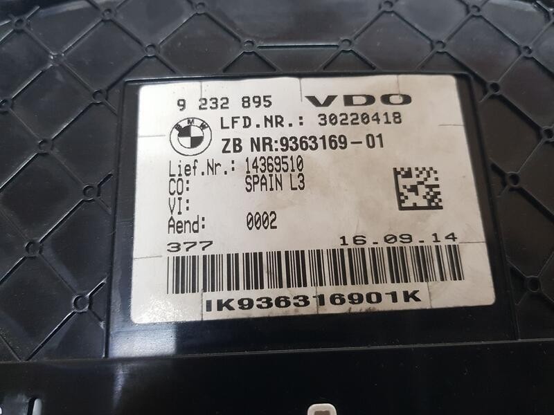 Recambio de cuadro instrumentos para bmw serie 3 lim. (f30) 318 d referencia OEM IAM 936316901  