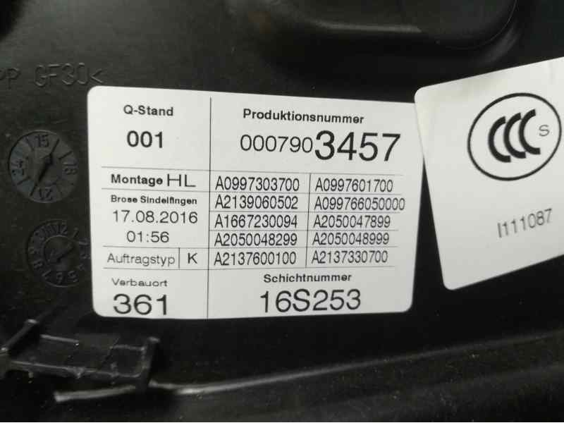 Recambio de elevalunas trasero izquierdo para mercedes-benz clase e lim. (w213) e 200 d (213.013) referencia OEM IAM  5 PINS ELE