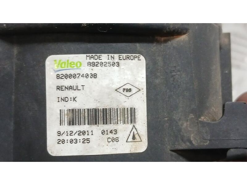 Recambio de faro antiniebla derecho para dacia duster ambiance 4x4 referencia OEM IAM 8200074008 VALEO 89202503