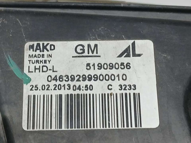 Recambio de faro izquierdo para opel combo d expression l1h1 referencia OEM IAM 51909056  PULIR