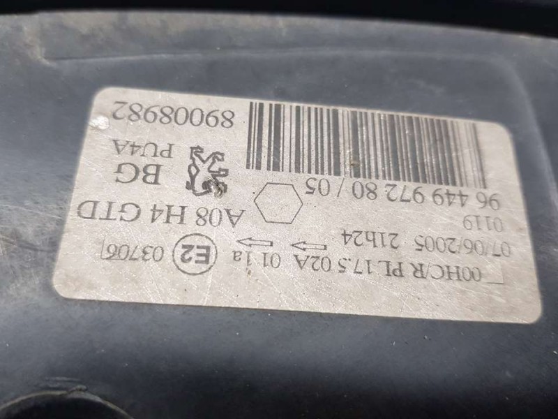 Recambio de faro izquierdo para peugeot 1007 dolce referencia OEM IAM 9644997280 89008982 