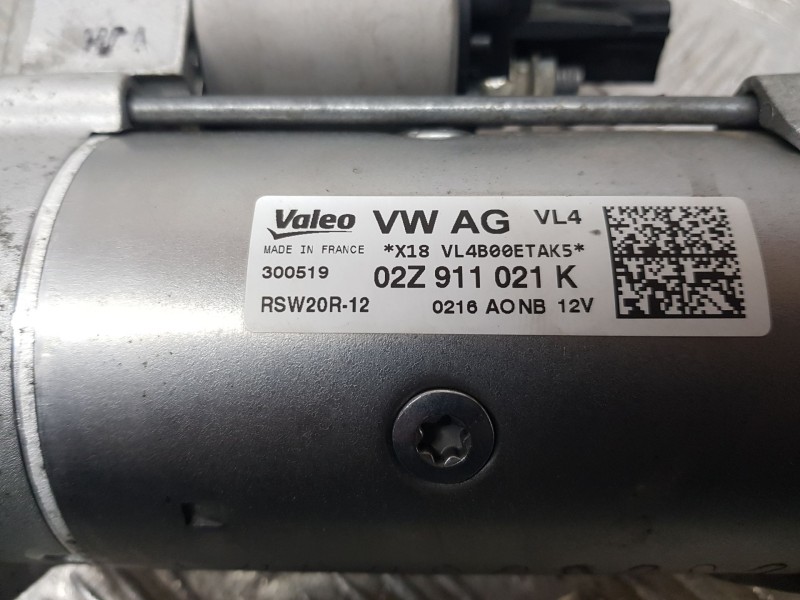 Recambio de motor arranque para volkswagen polo vi (aw1, bz1, ae1) 1.6 tdi referencia OEM IAM 02Z911021KX VALEO RSW20R12