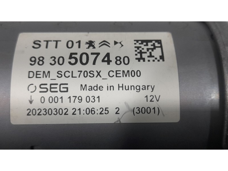 Recambio de motor arranque para peugeot 2008 (p1) allure referencia OEM IAM 9830507480  