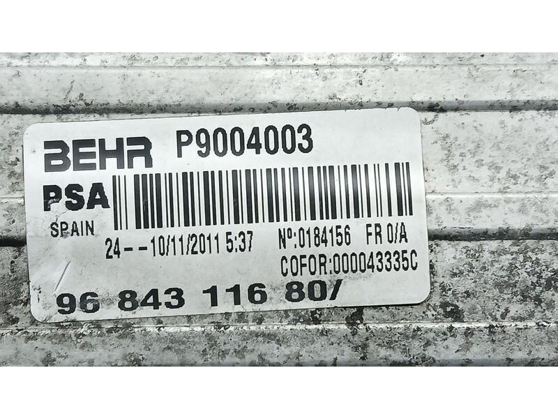 Recambio de intercooler para citroën c3 ii (sc_) 1.6 hdi 110 referencia OEM IAM 9684311680 BEHR P9004003